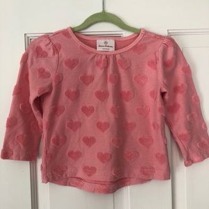 Hanna Andersson Long-Sleeved Textured Hearts Shirt